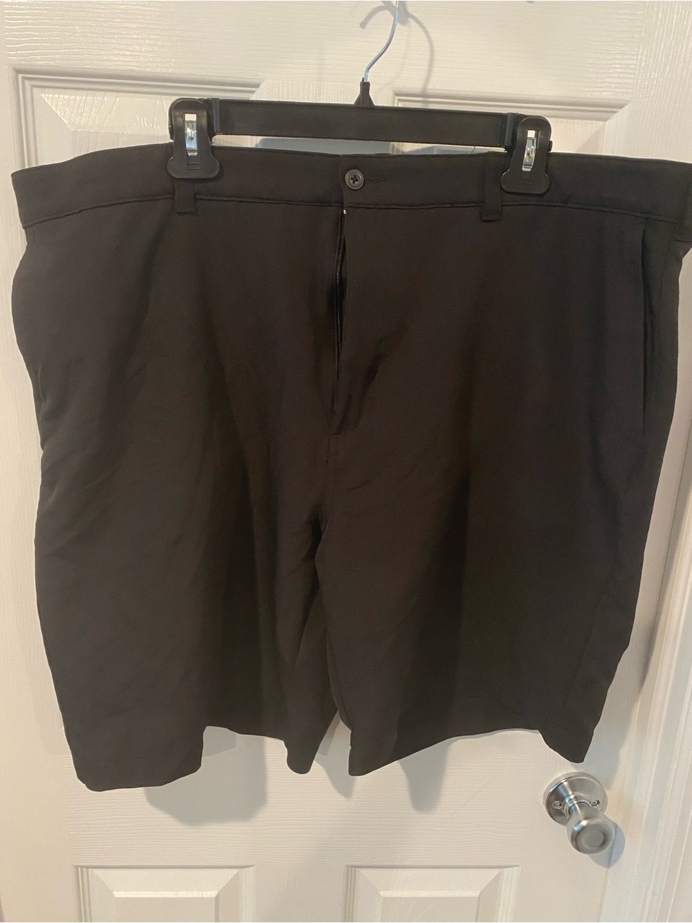 Hogan Men's Black Flat-Front Cotton Shorts
